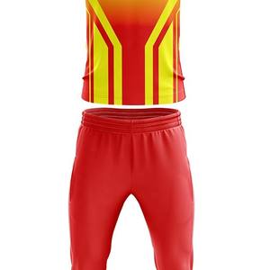 Conjunto de Polo y Pantalones Deportivos Sublimados Personalizados, Diseño Amarillo y Rojo, Transpirable, de Secado Rápido, Uniforme Deportivo para Equipos - Product Image 2