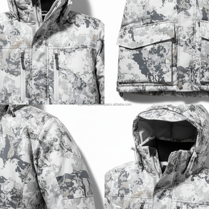 Custom White Digital <b>Camo</b> Hunting <b>Jacket</b> Breathable Waterproof Shell Multi Pocket Tactical Field Coat for Winter Hunting - Product Image 5