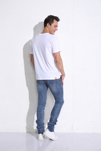 Sustainable Fabric Clothing Bamboo Cotton Plain Blank <b>White</b> <b>Tshirts</b> Manufacturers Custom OEM <b>Tshirt</b> Mens for Printing - Product Image 4