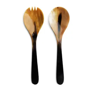 Ustensiles de service de salade en corne de buffle polis sculptés à la main Design nautique attrayant Vache de boeuf naturelle compétitive au meilleur prix - Product Image 1