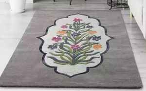 Tapis en laine de taille personnalisable de qualité supérieure touffeté à la main avec une pile haute nouveau design abstrait géométrique - Product Image 2