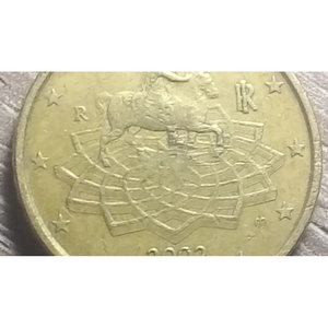 2002 Euro 50 Cent Italia Moneda rara Tarjeta coleccionable única - Product Image 1