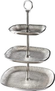 <b>3</b> <b>Tier</b> Aluminium <b>Cake</b> <b>Stand</b> Silverware Prime Quality Customized Shape Metal Aluminium Dessert <b>Stand</b> in India - Product Image 2