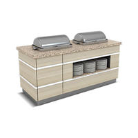 Buffet chauffant RMITMENT avec comptoir en céramique et acier inoxydable, dimensions personnalisées, vitrine de présentation pour restaurant et hôtel