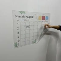 Tableau de planification mensuelle effaçable à sec, calendrier mural réutilisable à adhérence statique, organisateur en PET, tableau blanc pliable, adapté aux animaux domestiques, pour le bureau et la maison