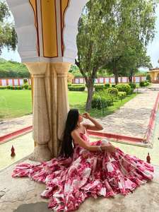 Vestido Maxi Informal con Estampado de Marvel, Cuello en V, Ecológico, Cintura Natural, para Playa, Talla Grande, Regular, de Algodón Fino para Verano - Product Image 3