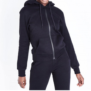 Ropa deportiva de alta calidad para mujer, Sudadera con capucha de bolsillo de canguro de algodón 100%, ajuste relajado, lavado ácido, manga larga, insignia de ropa informal - Product Image 2