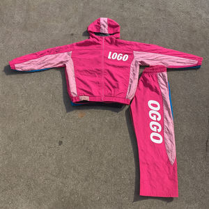 Custom Nylon Joggers SweatSuit <b>Zip</b> <b>up</b> Windbreaker <b>Hoodie</b> Joggers Set Embroidered <b>Hoodie</b> Track Zipper Jacket and Sweatpants Sets - Product Image 2
