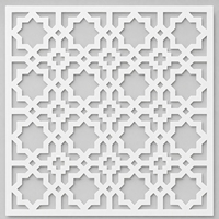 Panneau de séparation de pièce décoratif moderne en PVC découpé CNC, motif étoile islamique, 600 x 600 mm, résistant aux UV, léger