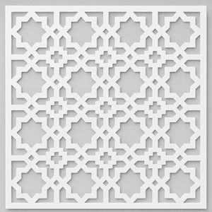 Panel decorativo de PVC cortado por CNC para separar ambientes, diseño de estrella islámica, 600 x 600 mm, hecho en Alemania - Product Image 5