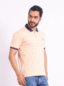 ชุดลำลองของผู้ชายทันสมัยและใส่สบายเสื้อยืดแขนสามส่วนพิมพ์ลายเข้ารูปปกติและผ้าฝ้าย100% สำหรับคอโปโล - Product Image 3