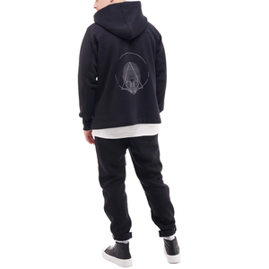 Streetwear personnalisé brodé Patchwork sweat à capuche en détresse Vintage acide lavage soleil fondu poids lourd sweat ensemble hommes survêtement - Product Image 3