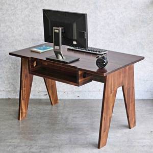 Escritorio de Madera de Acacia de 120x70cm con Caja para Gestión de Cables y Patas en Forma de A, Tipo de Producto: Abrigos para Mujer, SPD68217 - Product Image 4