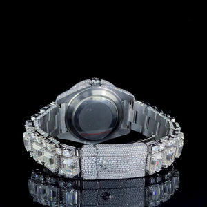 Montre en diamant moissanite à la mode pour hommes et femmes, accessoire élégant personnalisé pour les fêtes, le travail et le quotidien - Product Image 3