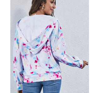 Venta caliente cuello acanalado estilo sublimado personalizado Sudadera con capucha de moda multicolor mujeres pulóver sudaderas con capucha y sudadera chica - Product Image 4