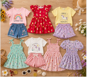 Summer Fruit Print Loose Sleeveless Infant 2Pcs Kids Suit Cool Feature Versatile Boys Girls Outfit Multi-spec <b>Random</b> Mix - Product Image 1