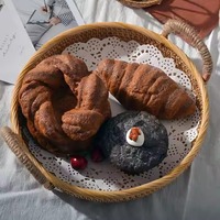 Haute qualité grand bohème tissé à la main rotin plateau naturel tissé panier de rangement fruits décor à la maison à la main pliable détachable