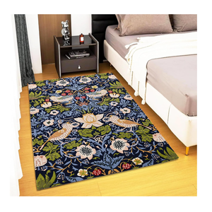Tapis en laine de fraise contemporaine de qualité supérieure tapis floral tufté à la main inspiré du jardin pour le sol de la maison - Product Image 5