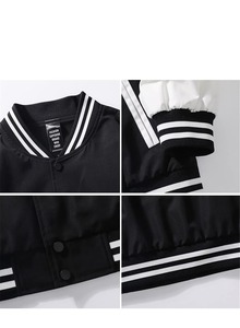 แจ็คเก็ตเบสบอลแบบวาร์ซิตี้สำหรับผู้ชาย ปรับแต่งได้ มีแขนเสื้อ โลโก้หลากสี สไตล์ฮิปฮอป สำหรับฝึกซ้อมกีฬา ดีไซน์แบบเลตเตอร์แมน - Product Image 3