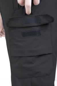 Pantalon tactique skinny pour homme en noir, 100% coton, décontracté, taille mi-haute, lavage foncé, confortable, ajustement flexible pour une mobilité accrue - Product Image 5