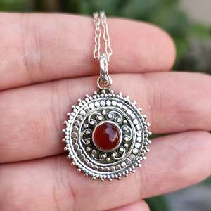 Navya Craft Carnelian 925 Sterling Silver Boho Jewelry Handmade <b>Statement</b> Women <b>Necklace</b> for Christmas Fashion Pendant <b>Necklaces</b> - Product Image 4