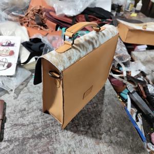 Custom Floral Embossed Cowhide Leather <b>Briefcase</b> Bag Tassel Durable Bohemian Western Style Waterproof Eco-Friendly Zipper Ready - Product Image 5