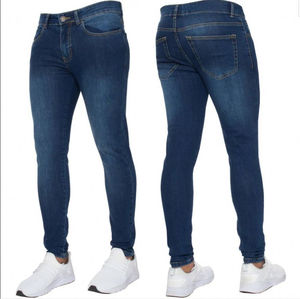 Venta caliente de los hombres europeos y americanos ajustados Popular Simple clásico recto elegante Color azul pantalones de mezclilla pantalones vaqueros de los hombres - Product Image 3