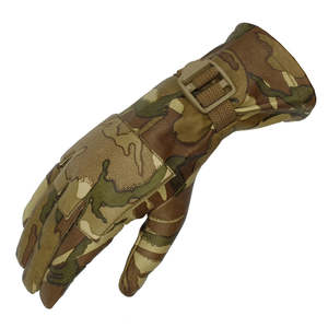 Guantes Tácticos para Clima Cálido, Camuflaje MTP, Guantelete de Cuero, Nudillos Acolchados con Espuma de Uretano, Correa de Nailon - Product Image 3