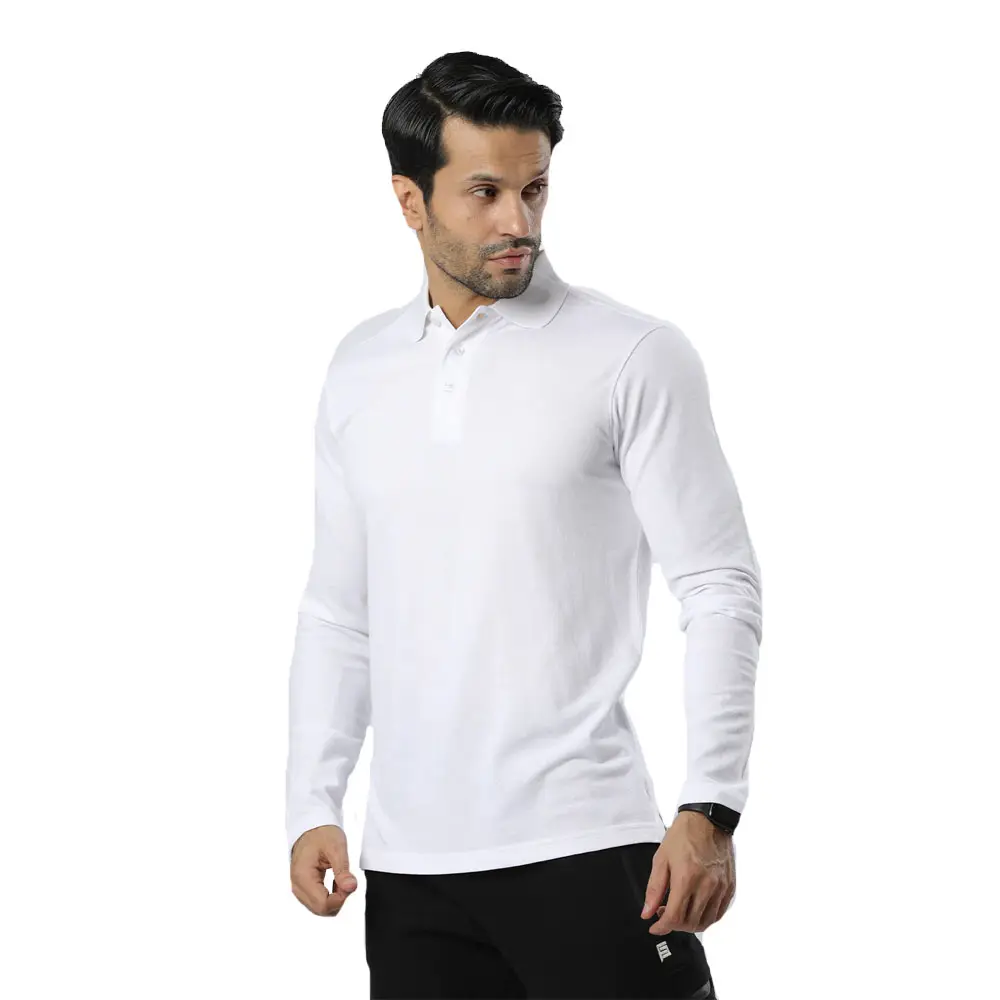 Top xu hướng người đàn ông 100% cotton trắng colour trống đầy đủ tay áo polo t Áo sơ mi để bán với số lượng lớn với biểu tượng tùy chỉnh & thiết kế