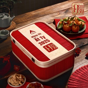 Caja de regalo trenzada de bambú hecha a mano de alta calidad con tapa Hermosas cestas de bambú tejidas para bodas y ocasiones especiales - Product Image 2