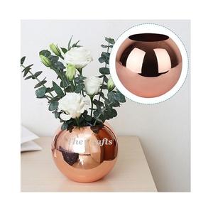 Stainless Steel <b>Copper</b> Color Flower Pot Handmade Round Shape Artificial Flower <b>Vase</b> At Affordable Prices - Product Image 1