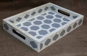 Bandejas rectangulares sostenibles hechas a mano a medida-Incrustaciones de hueso y nácar para decoración del hogar listas para reventa - Product Image 3