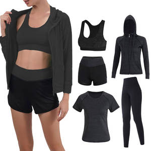 ชุดวอร์มสี่ชิ้นสำหรับผู้หญิงชุดวอร์มผ้าคุณภาพสูงระบายอากาศได้ดีสำหรับยิมและฟิตเนสผู้หญิง - Product Image 1