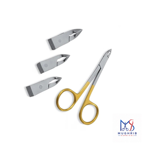 Gold Handle Stainless Steel Cuticle Scissors with Wide Jaw Opening <b>Pointed</b> Blade Durable Design-Size 4" - Product Image 1