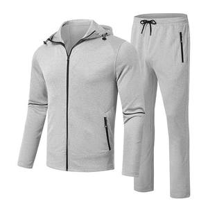 Tenues de sport de jogging 2 pièces décontractées à la mode pour hommes, survêtements à manches longues avec fonction grande taille pour les sorties d'hiver - Product Image 1