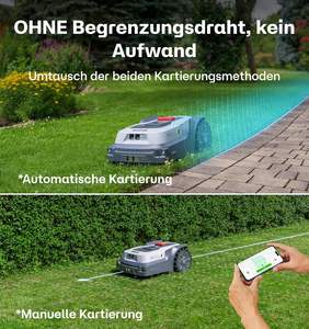 Robot tondeuse T1200 Pro, cartographie des bords et tonte, réglage de la tonte individuel, planification intelligente des trajets, détection d'obstacles par IA - Product Image 2