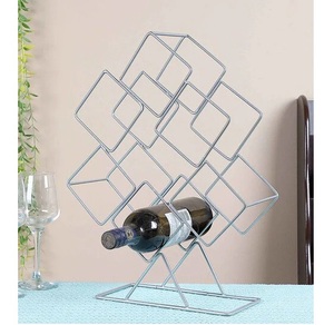 Silver Plated Metal <b>Wine</b> <b>Rack</b> <b>Wall</b> Mounted <b>Wine</b> Bottles Holder for Kitchen & Tabletop Decor <b>Wine</b> Storage Holder - Product Image 4