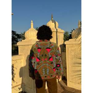 Vintage Corduroy <b>Jacket</b> with Kantha Embroidery - Product Image 3