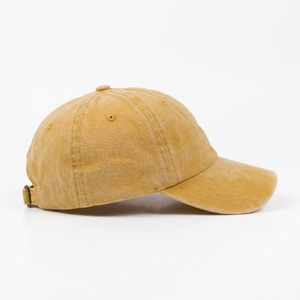 Casquette de baseball non structurée jaune délavée brodée, 6 panneaux, réglable, unisexe, pour le sport et les loisirs en extérieur - Product Image 4