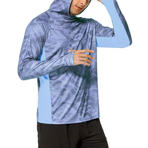 Ventes en gros de sweats à capuche de pêche à manches longues avec impression de logo personnalisée, UPF 50, respirants, 100% polyester, protection solaire - Product Image 3