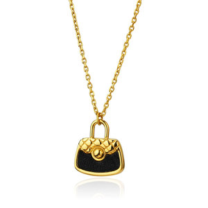 Collar de Joyería con Colgante de Bolso de Mano, Chapado en Oro de 18k, de Acero Inoxidable 316L, Resistente al Agua y al Deslustre, Estilo Vintage, para Mujer - Product Image 5