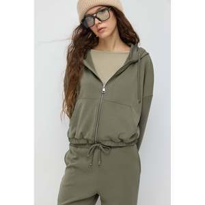 Sudadera Corta con Capucha y Cremallera de Tacto Suave para Uso Diario - Product Image 3