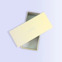 Boîte cadeau rectangulaire rigide jaune pâle minimaliste personnalisée en gros avec couvercle et base pour cosmétiques et montres