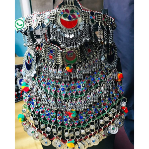 Service OEM Afghan Kuchi Tribal Vintage Parure Collier Boucles d'oreilles Offre Spéciale Style Bohème Vintage Afghani Parures de bijoux pour femmes - Product Image 5