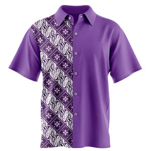 Polo manga corta estampado patrón pesca talla grande poliéster algodón ODM suministro - Product Image 2