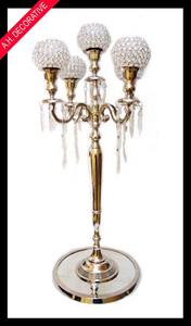 Luxury <b>Gold</b> Embossed <b>Candelabra</b> with Crystal Votive for Wedding Centerpieces Indoor & Outdoor Floor Handmade <b>Candelabra</b> for Sale - Product Image 5