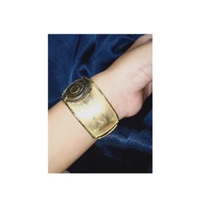 Bracelet en laiton martelé Unique pour femme, manchette en or large, à utiliser à la main pour le produit Offre Spéciale - Product Image 3