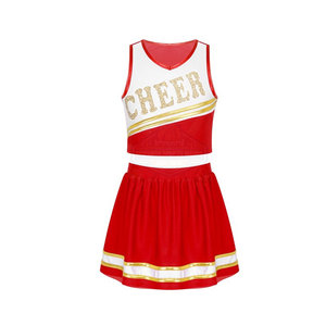 Ensembles d'uniformes de cheerleading pour femmes, de haute qualité, 100% polyester, séchage rapide, respirants, confortables, légers, couleur unie - Product Image 1