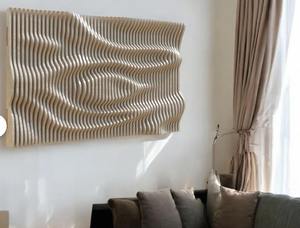 Art mural en bois ondulé tendance Art déco Fait à la main pour la célébration d'anniversaire à prix avantageux - Product Image 6