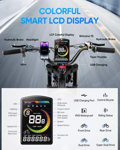 Ehora romeo juliet 3 אופניים עירוניים חשמליים לטווח ארוך 100 + קילומטרים ebike 250w מנוע mtb צעד דרך 20 "צמיג שומן - Product Image 5